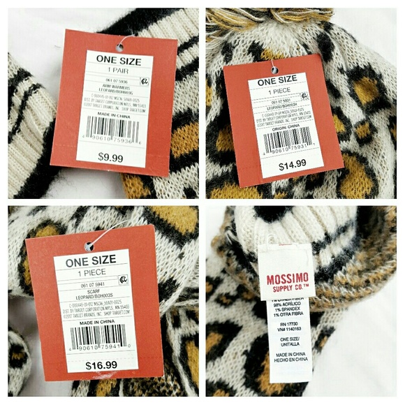 NWT 3pc Hat scarf Glove Set Leopard Print - Picture 3 of 5